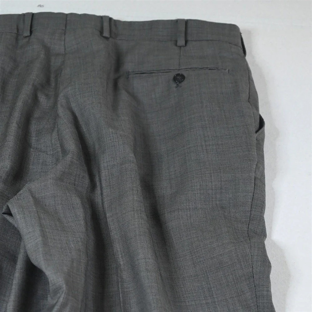 Jos A Bank 44L 38x34 Gray Sharkskin 100% Wool Mens‎ Jacket Pants Suit